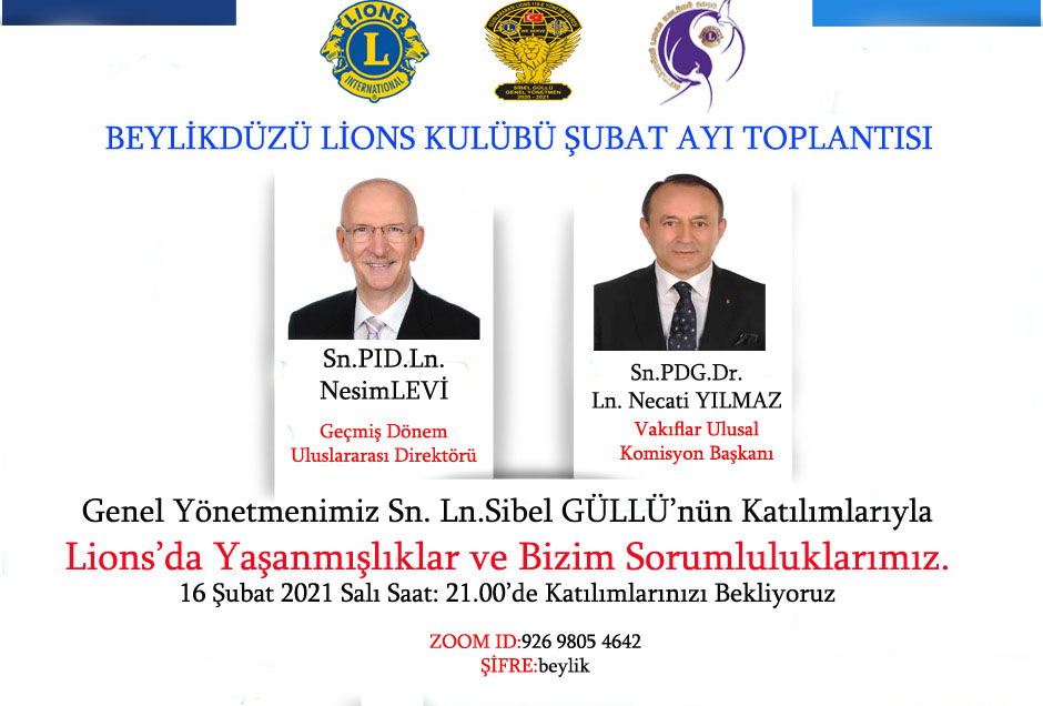 Beylikdüzü Lions Külübü Şubat Ayı Toplantısı
