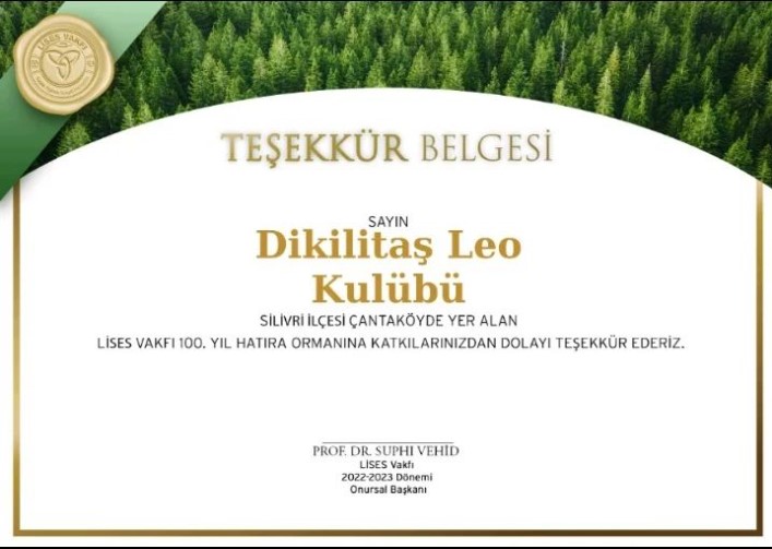 Lises Vakfı 100. Yıl Hatıra Ormanına Fidan Bağışı