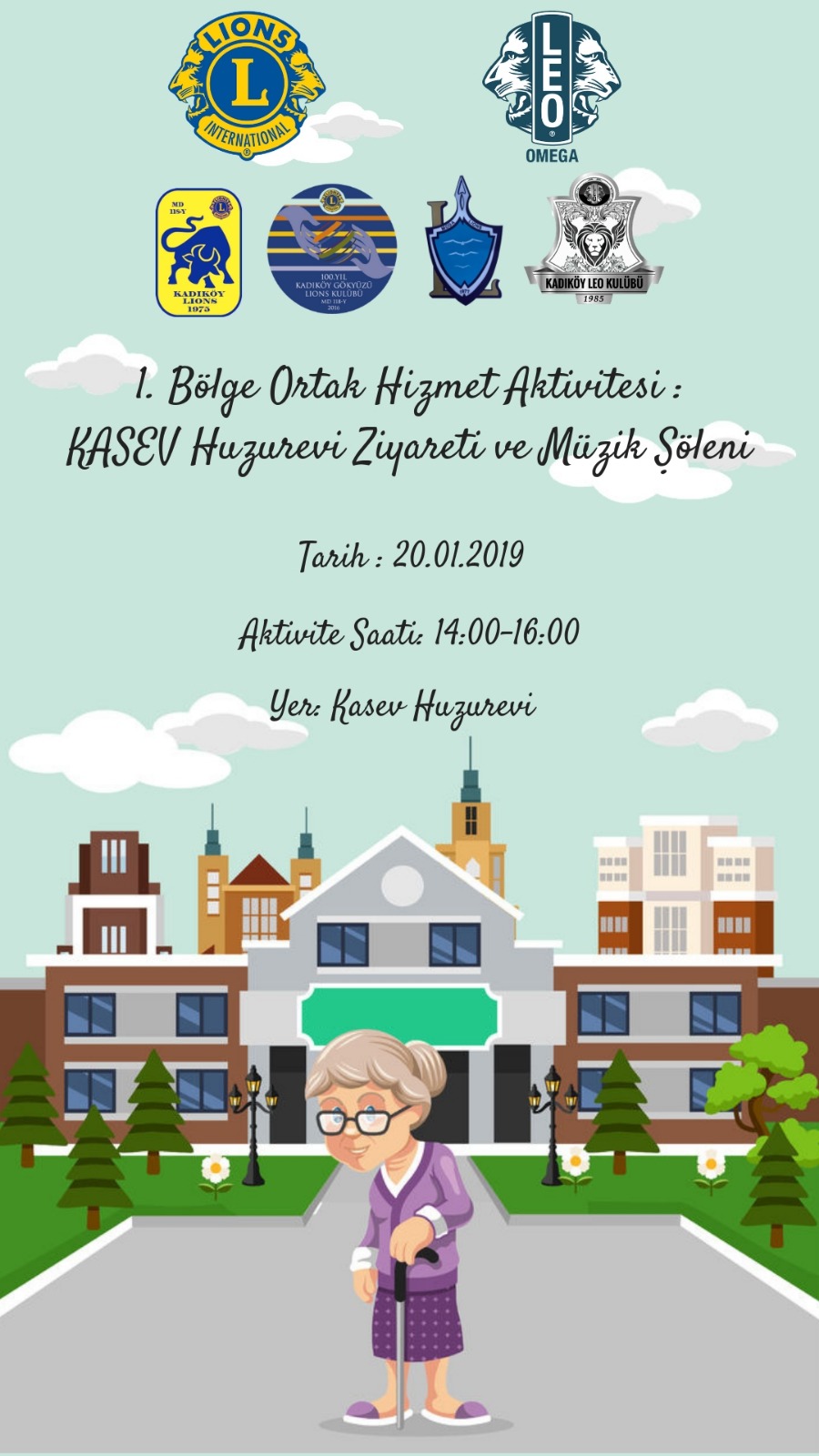 1.BÖLGE KULÜPLERİ ORTAK HİZMET AKTİVİTESİ: KASEV HUZUREVİ ZİYARETİ VE MÜZİK ŞÖLENİ