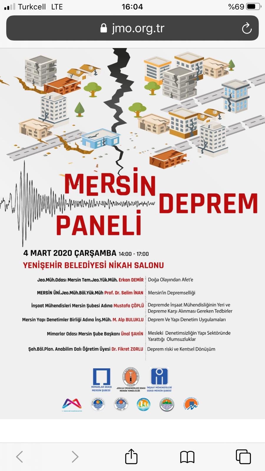 PAMUK İPLİĞİ YAŞAMLAR(DEPREM PANELİ) KONULU SUNUM