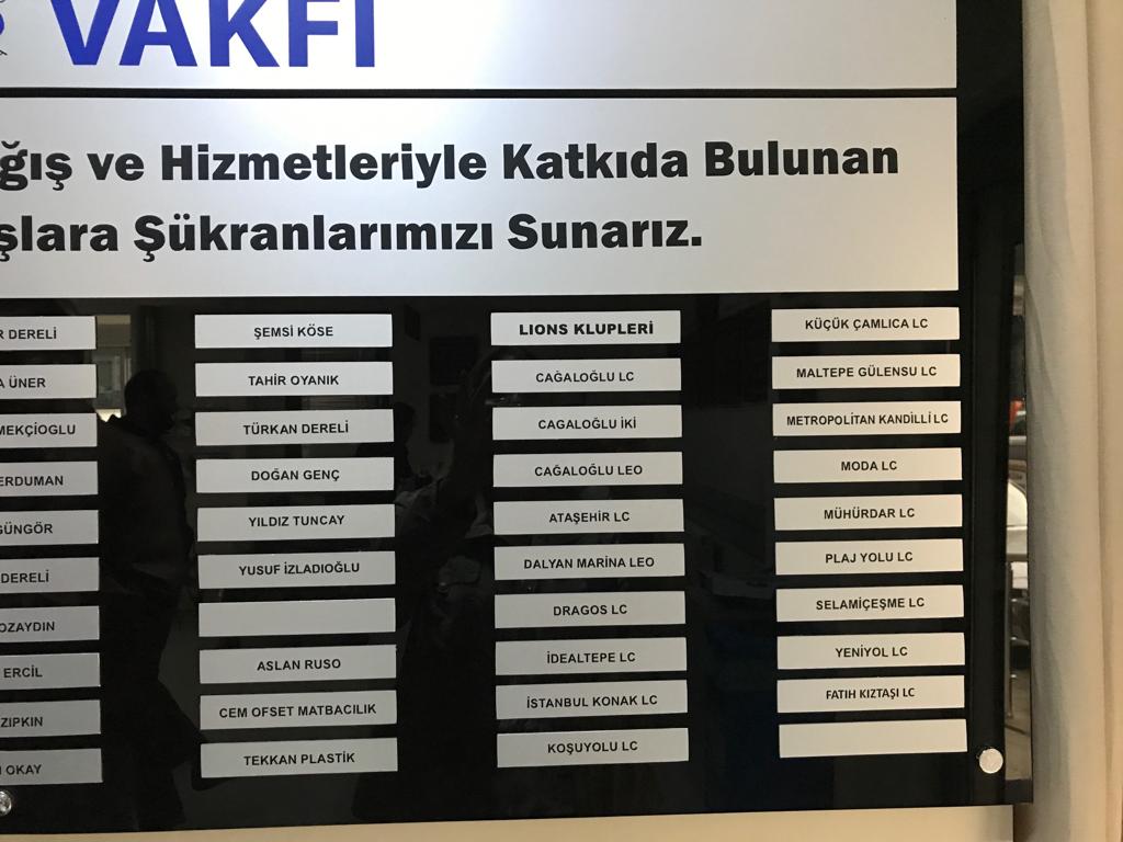 Göznuru Vakfına yapılan Bağışlar