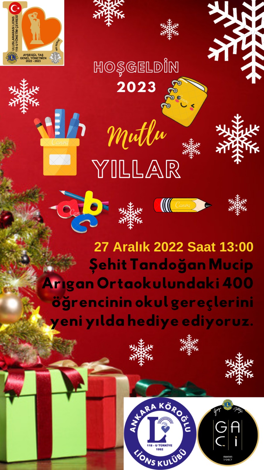 400 öğrenciye yılbaşı mutluluğu