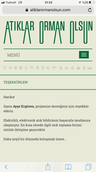 ATIKLAR ORMAN OLSUN PROJESİNE DESTEK