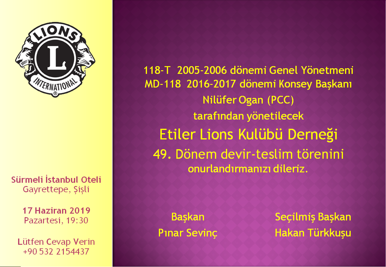 Etiler Lions Kulübü devir-teslim töreni
