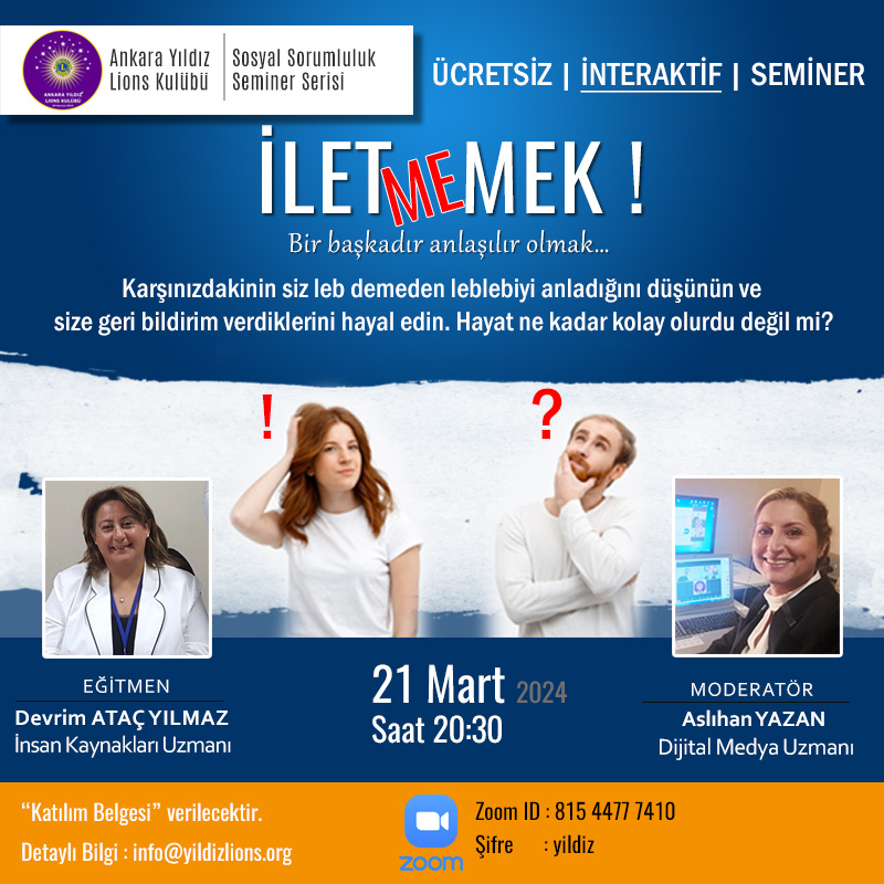 \"İLETmeMEK\" çevrimiçi ücretsiz seminer