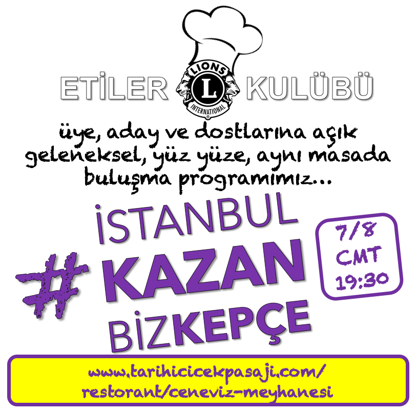 Etiler LC yeni dönemin ilk #İstanbulKazanBizKepçe etkinliği için adres: Tarihi Ceneviz Meyhanesi...