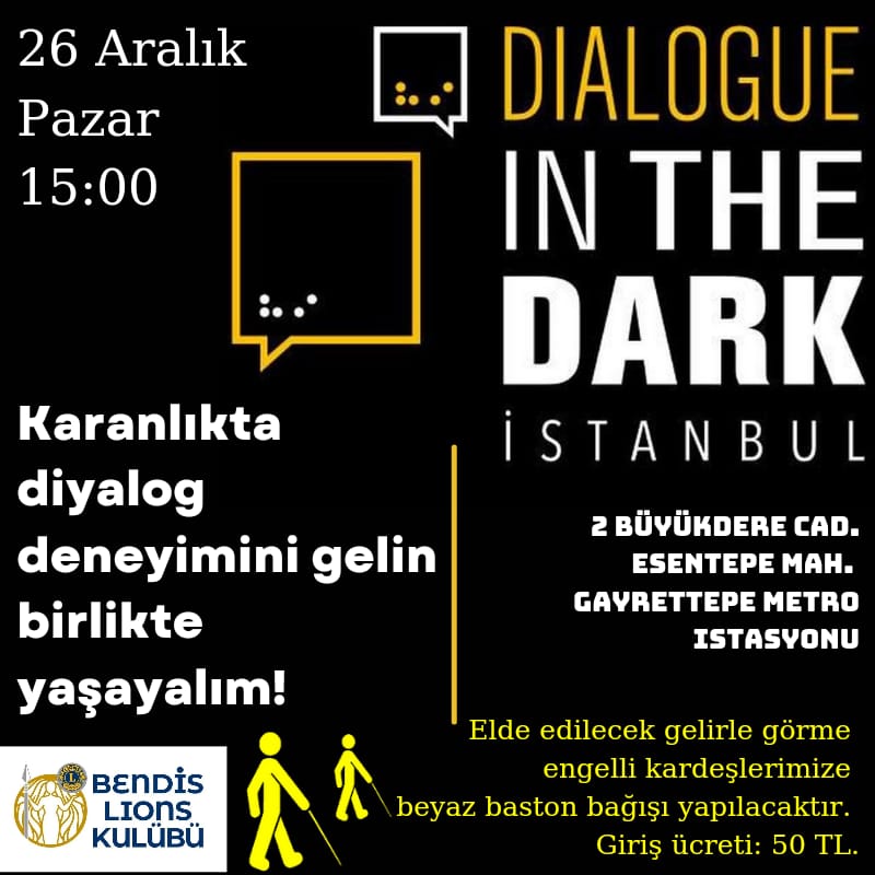 Görme engelli bireyleri daha iyi anlayabilmek ve beyaz baston bağışı yapmak.