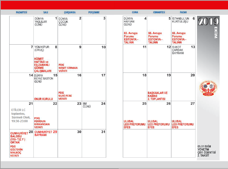 Etiler LC ekim ayı genel toplantısı
