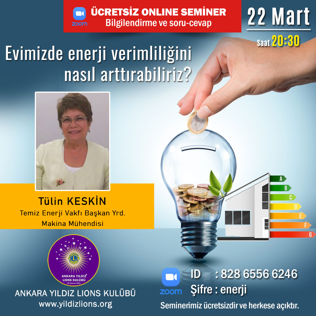 Evimizde Enerji Verimliliğini Nasıl Artırabiliriz? Online Ücretsiz SEMİNER