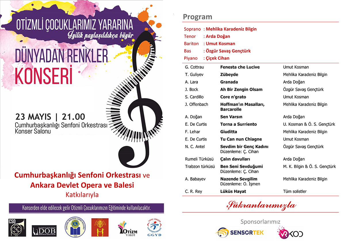 Otizmli çocukların eğitimi için konser