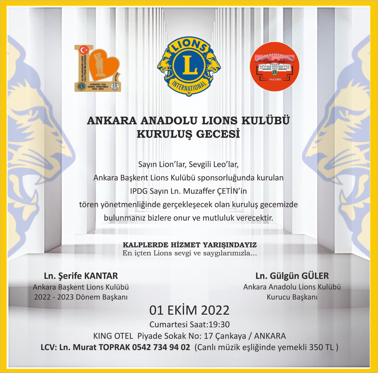 Kuruluş Gecemize (Charter) davet