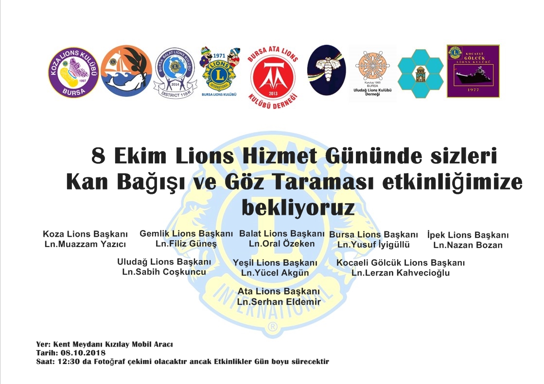 8 Ekim Lİons Hizmet GÜnü
