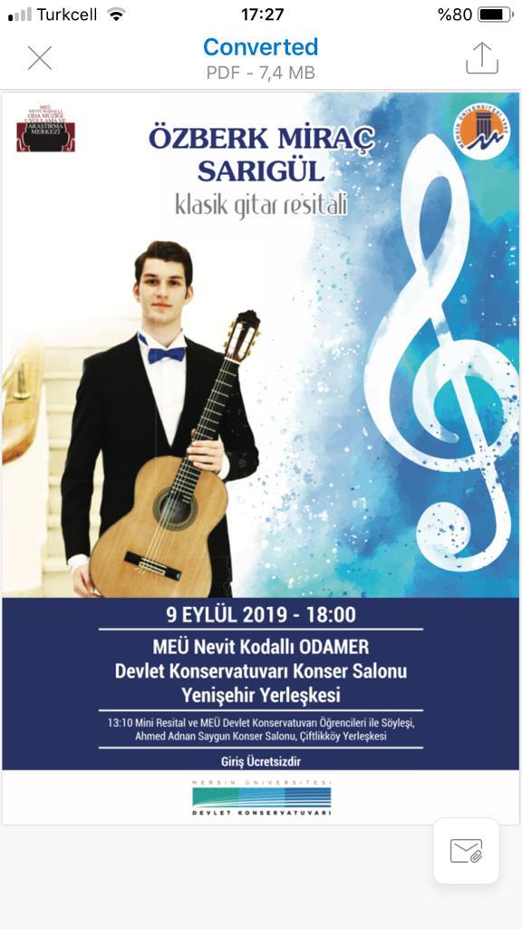 AVRUPA MÜZİK YARIŞMASI MD 118 TEMSİLCİSİ Ö.MİRAÇ SARIGÜL KONSERİ(sanat ve kültürel etkinlik) 