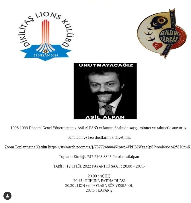 1998-1999 Dönemi Genel Yönetmenimiz Asil ALPAN’ı Anma Toplantısı